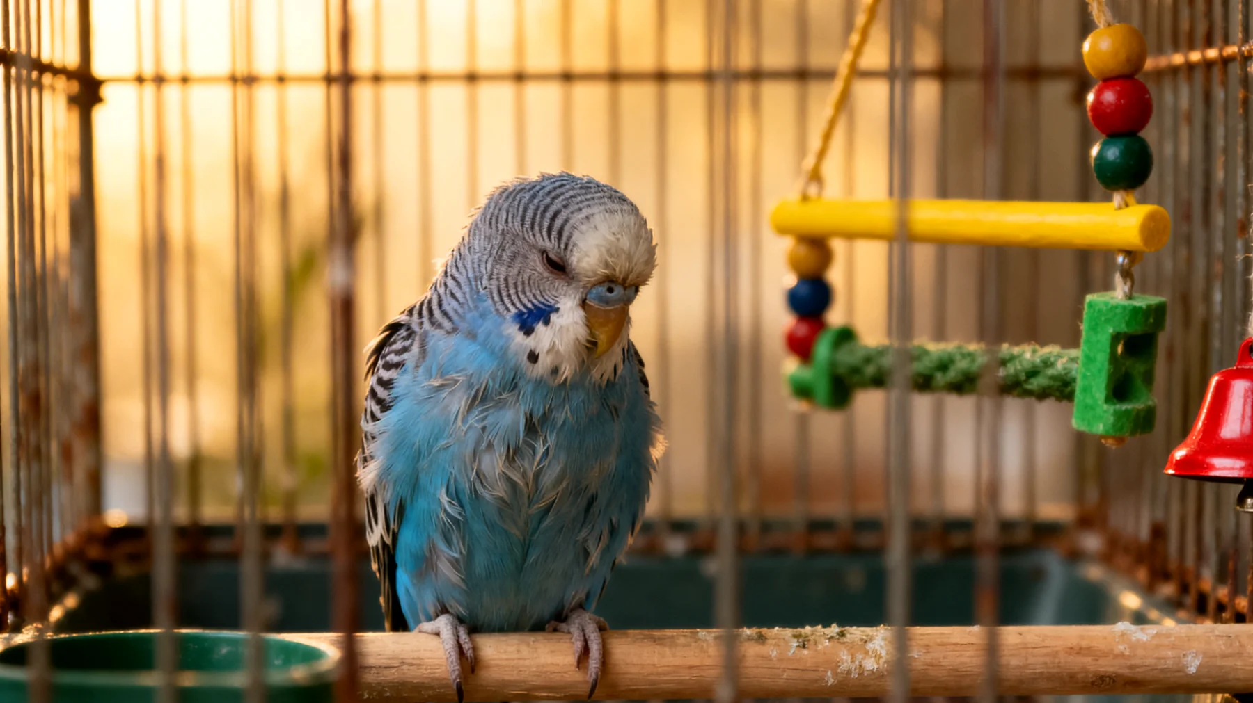 Ältere Wellensittiche verlieren oft das Interesse an Spielzeug und Beschäftigung, was zu Bewegungsmangel, geistigem Abbau und Einsamkeit führen kann. Es ist wichtig, altersgerechte Beschäftigungsangebote zu schaffen, die ihre eingeschränkte Mobilität und nachlassende Sinneswahrnehmung berücksichtigen."